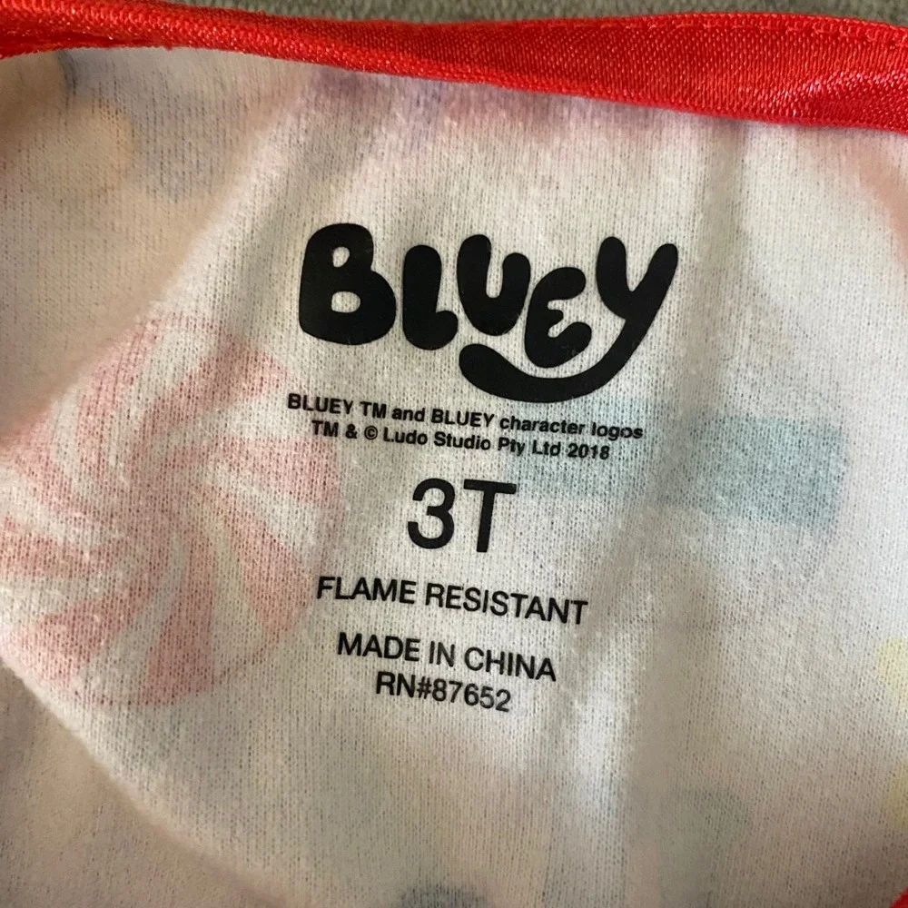 Bluey Kids‎ Nightgown Size 3T Flame Resistant Long Sleeve Pajamas